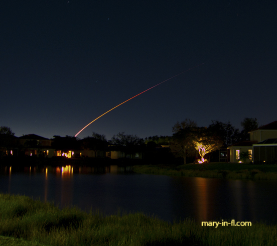 SpaceX Starlink 6-34 launch 12-18-2023 as seen in Fort Myers, FL