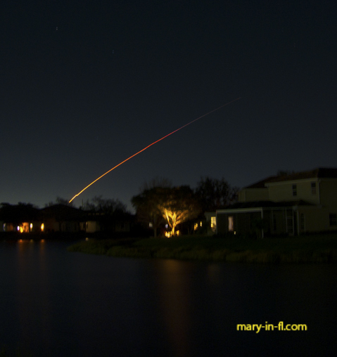 SpaceX Starlink 6-38 launch on 01-28-2024 as seen in Fort Myers, FL