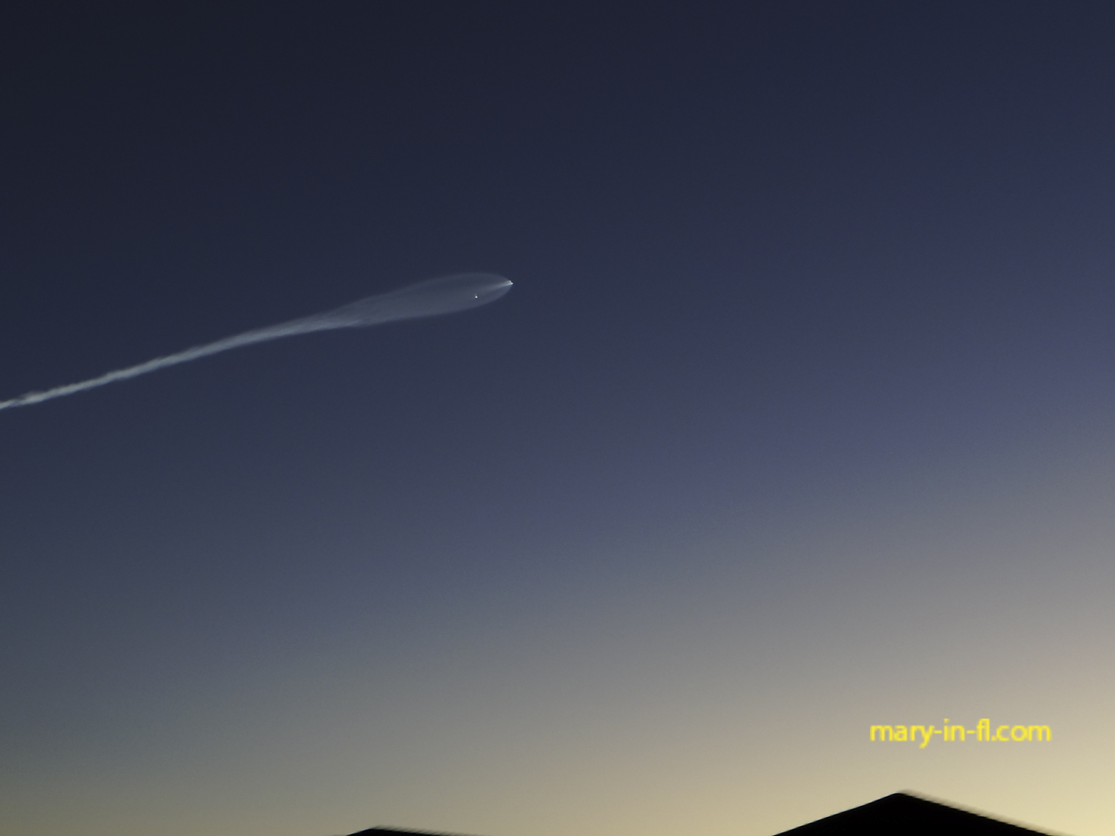 SpaceX Bandwagon-5 launch on 10-20-2026 as seen in Fort Myers, FL