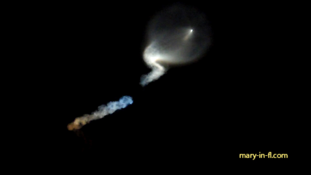 SpaceX launch 06-29-2018 as seen in Fort Myers, FL - check out the red, white and blue contrail!